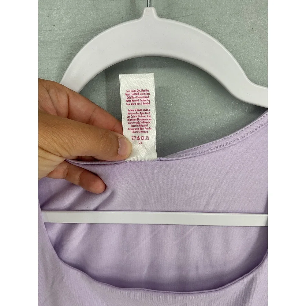 Justice Girls Seamless Top Cap Sleeve Square Neck Lavender XL Plus 16P 18P
